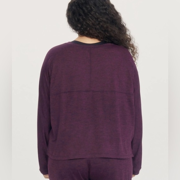 Girlfriend Collective Plum ReSet Long Sleeve Tee Size Large - Picture 2 of 8